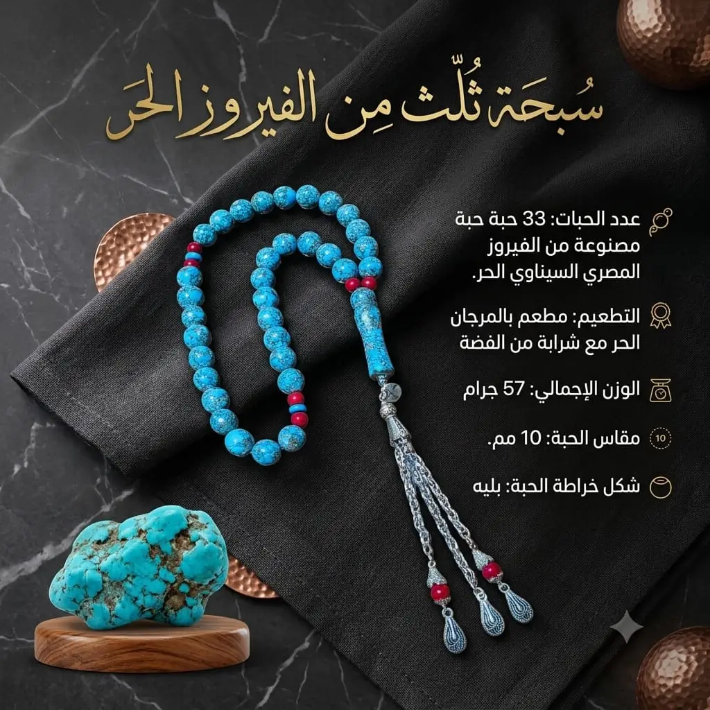 سبحة ثلث من الفيروز الحر سبحة ثلث من الفيروز الحر - الصورة 1